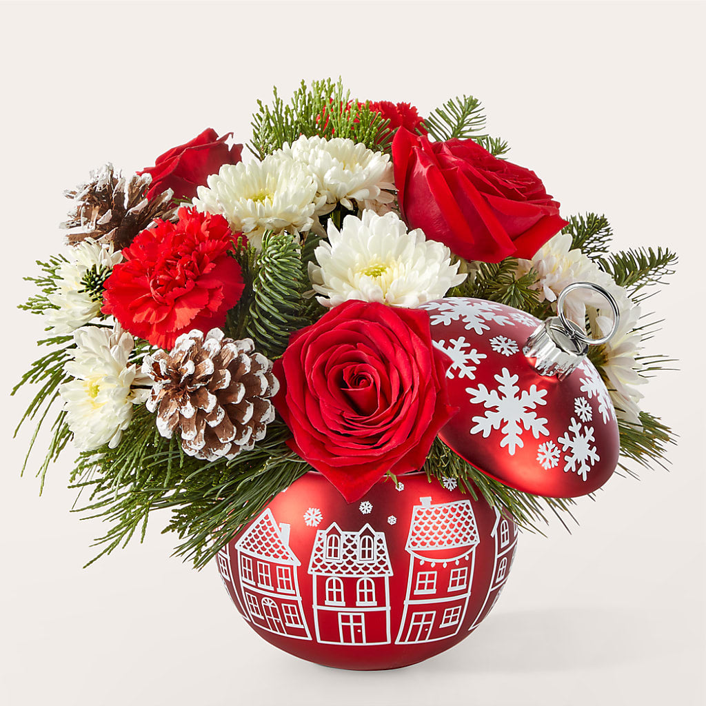 Christmas Village Ornament – Facet Flowers, Austin TX