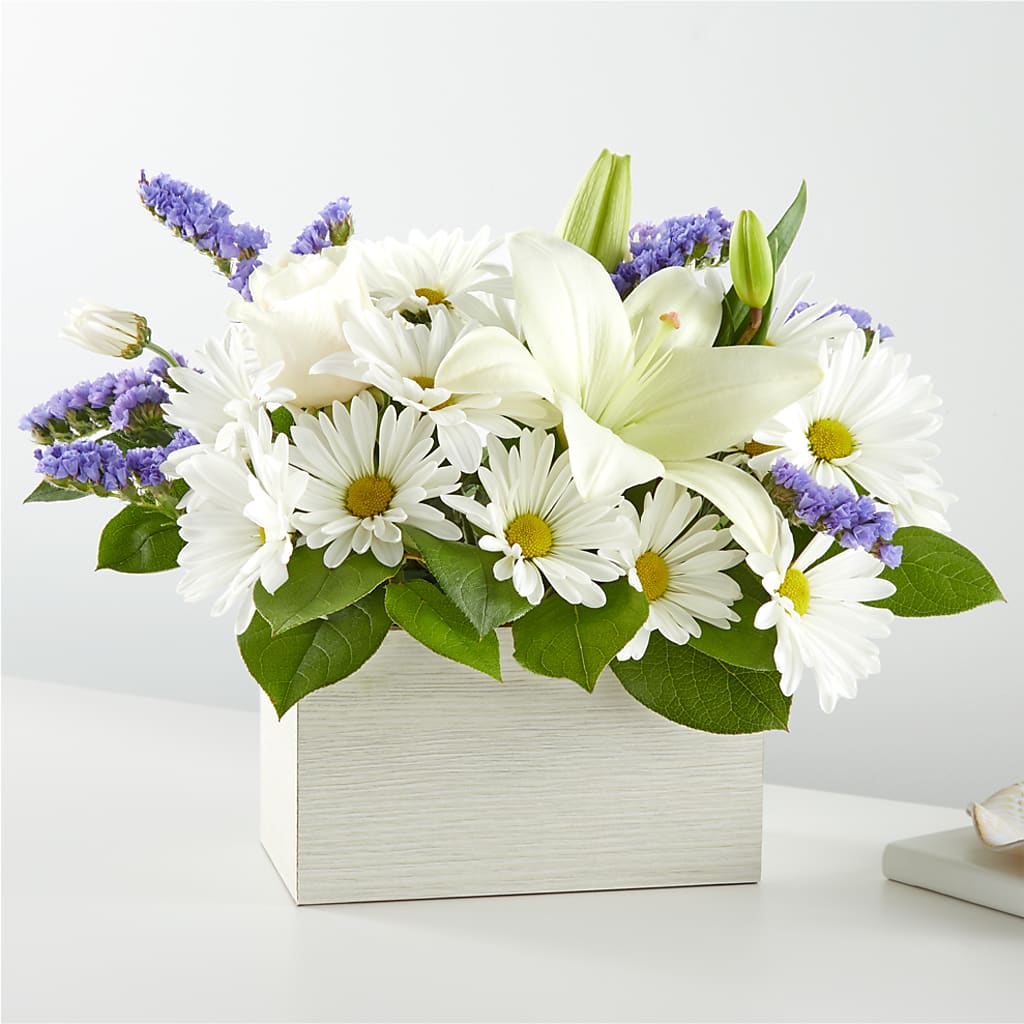 Beyond Blue Box Bouquet – Facet Flowers, Austin TX