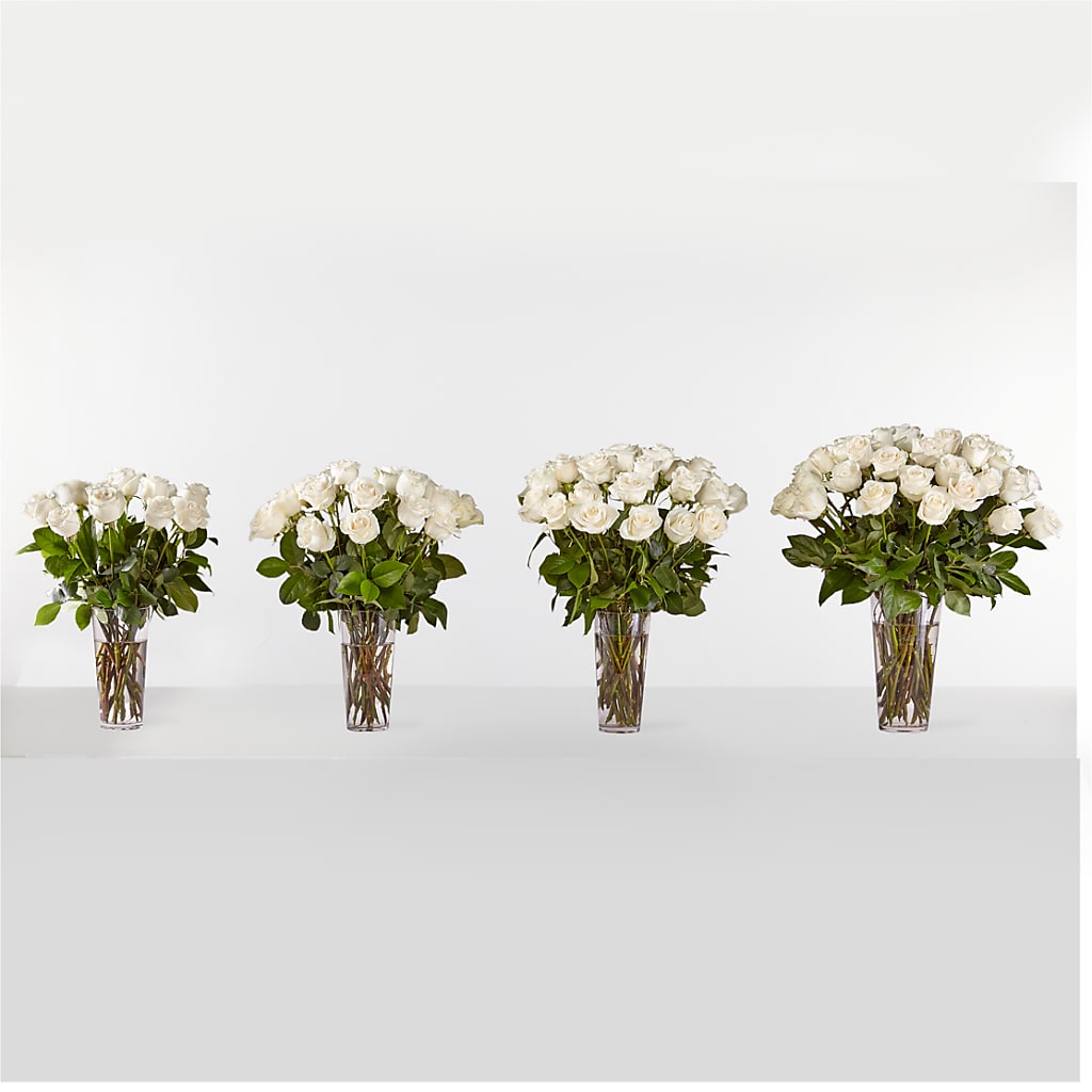 Long Stem White Rose Bouquet – Facet Flowers, Austin TX