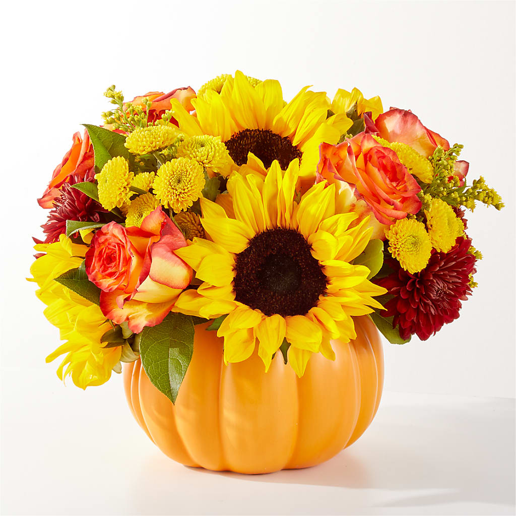 Golden Gourd Pumpkin Bouquet – Facet Flowers, Austin TX