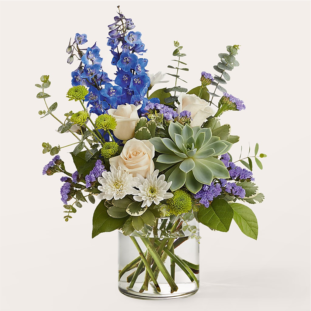 Cerulean Waves Bouquet – Facet Flowers, Austin TX