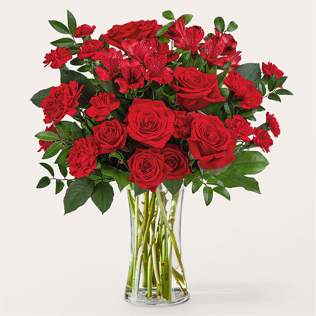 Brilliant Ruby Bouquet – Facet Flowers, Austin TX