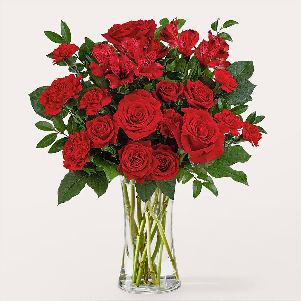 Brilliant Ruby Bouquet – Facet Flowers, Austin TX