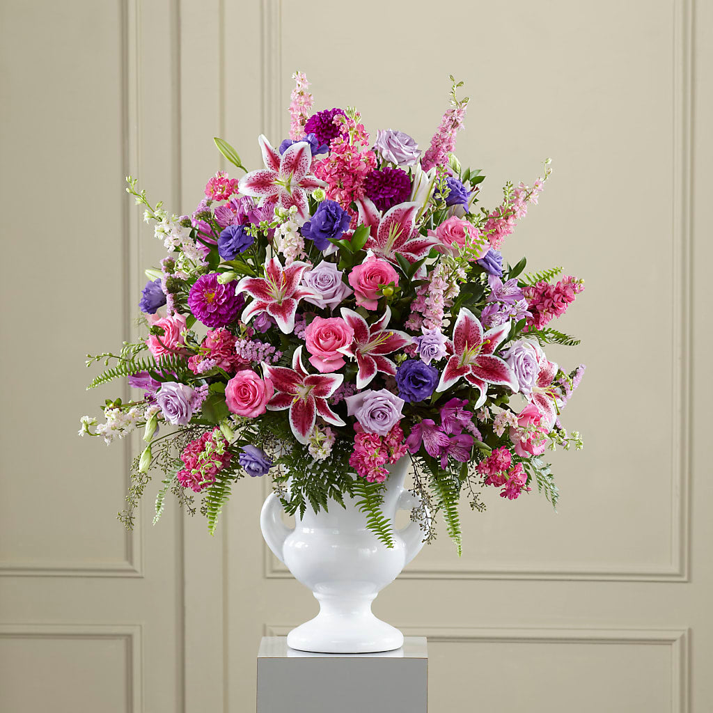 Peaceful Tribute Arrangement – Facet Flowers, Austin TX