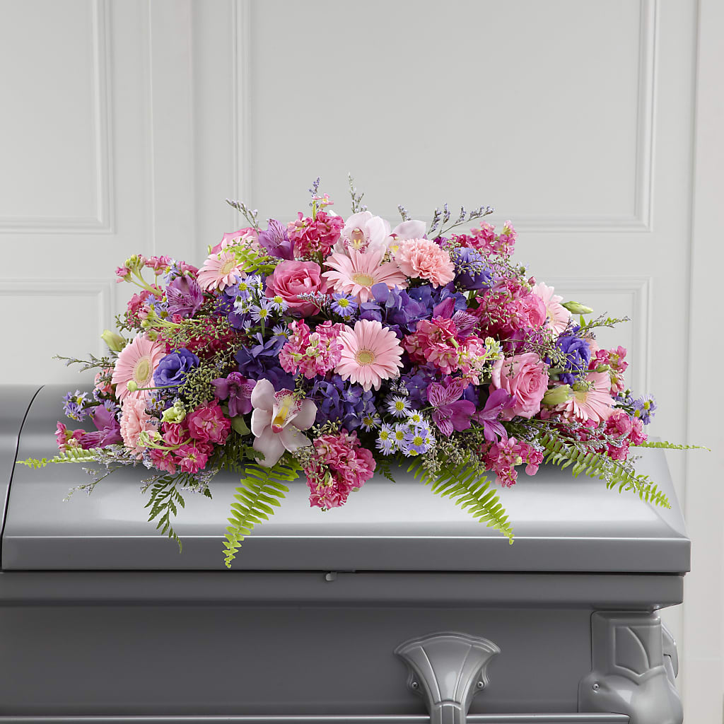 Glorious Garden Casket Spray – Facet Flowers, Austin TX