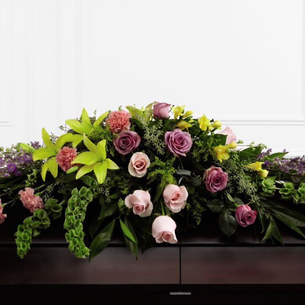 Forever Beloved Casket Spray – Facet Flowers, Austin TX