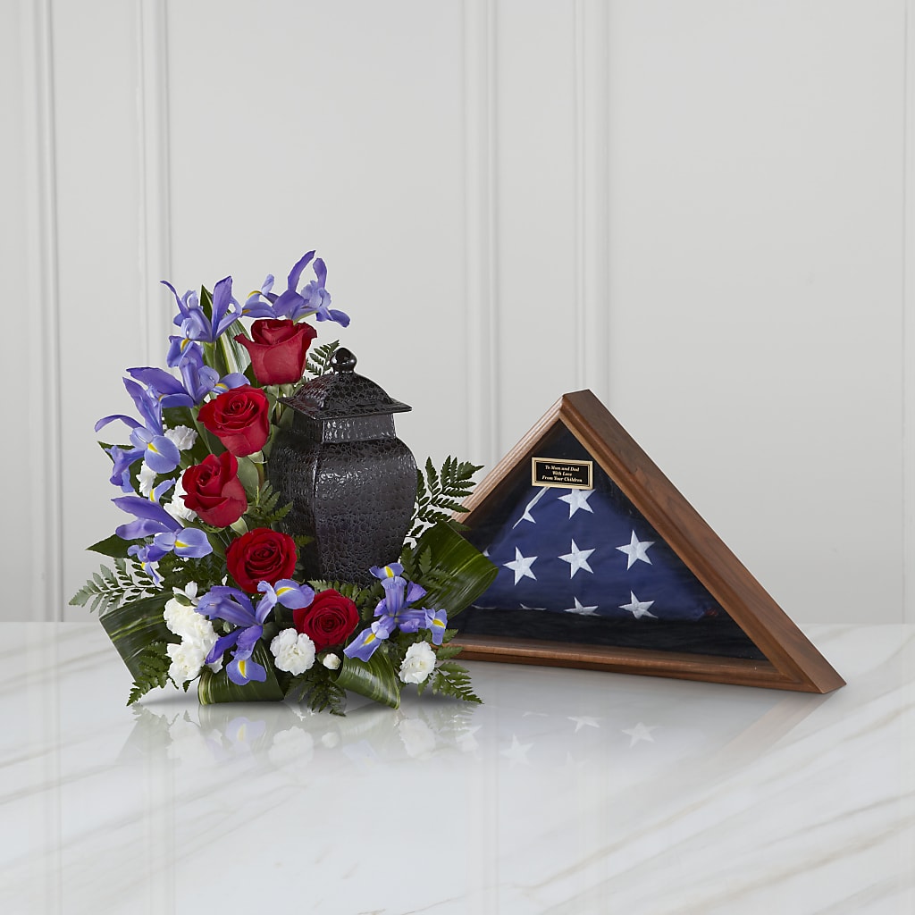 Patriotic Tribute Arrangement – Facet Flowers, Austin TX