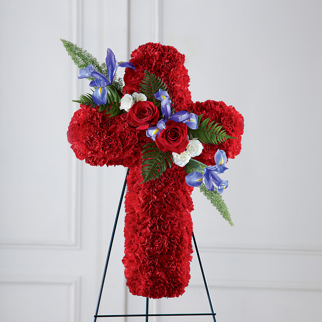 Faithful Hero Floral Cross – Facet Flowers, Austin TX