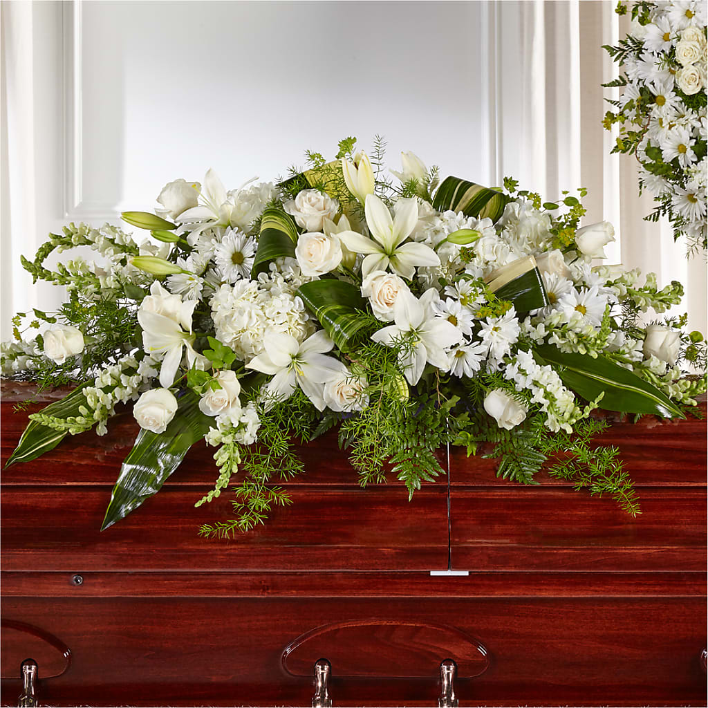 Abundance Casket Spray – Facet Flowers, Austin TX