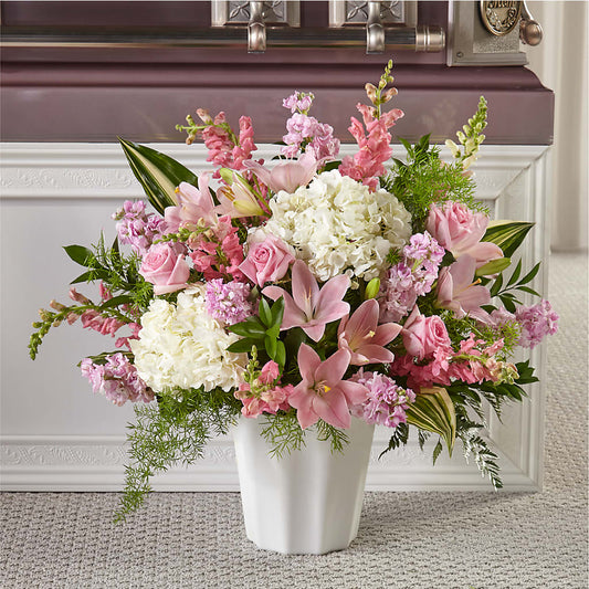 Simply Serene Floor Basket – Facet Flowers, Austin TX