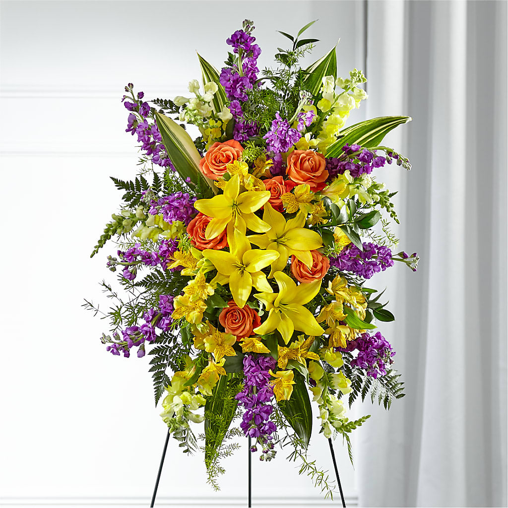 Thoughtful Prayers Standing Spray – Facet Flowers, Austin TX