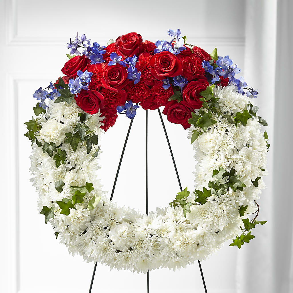Patriotic Passion Wreath – Facet Flowers, Austin TX