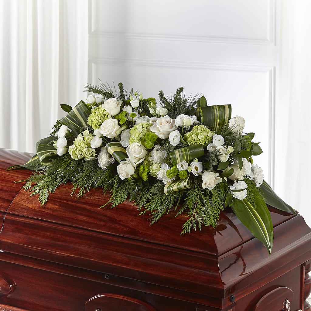 Hopeful Gesture Casket Spray – Facet Flowers, Austin TX