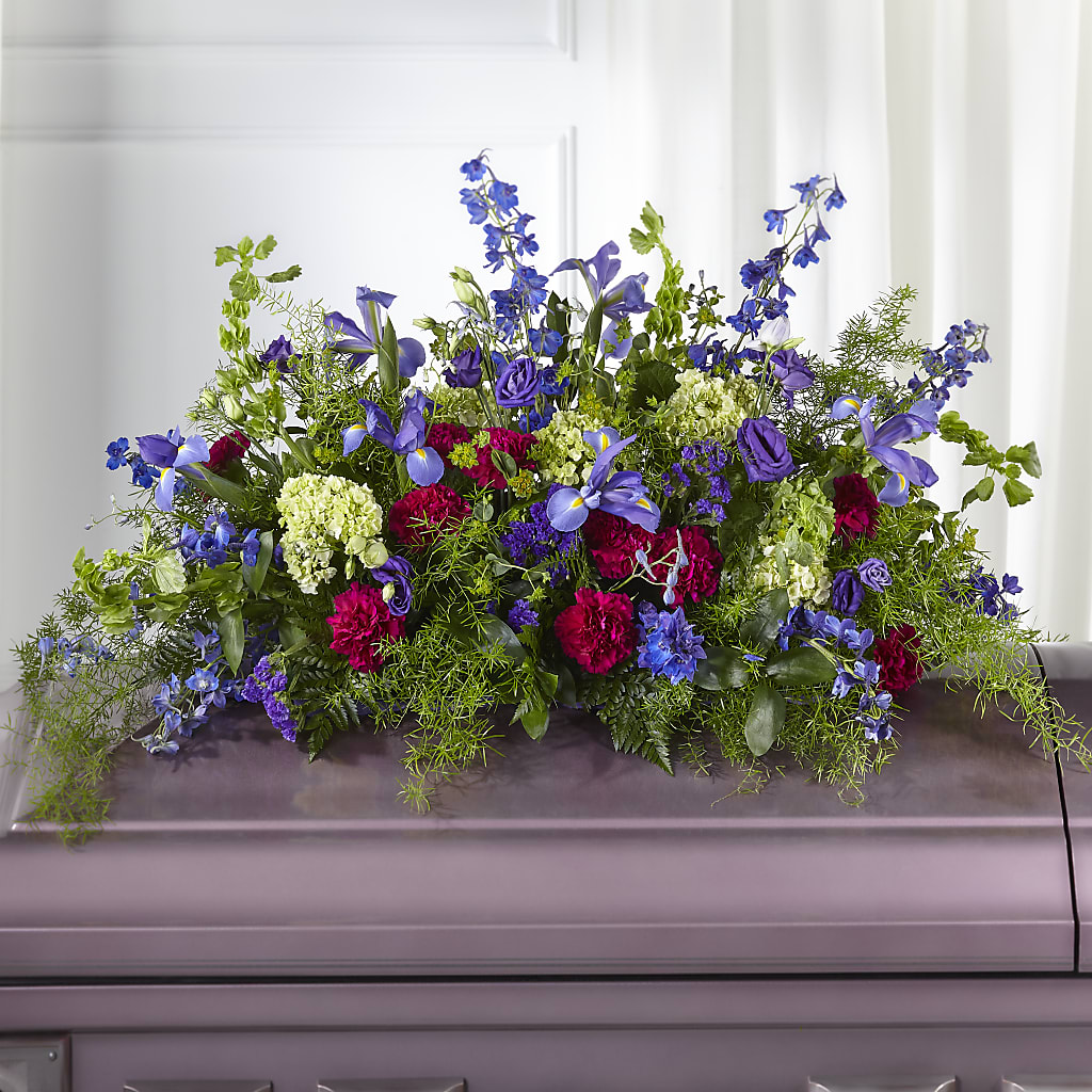Always Treasured Casket Spray – Facet Flowers, Austin TX