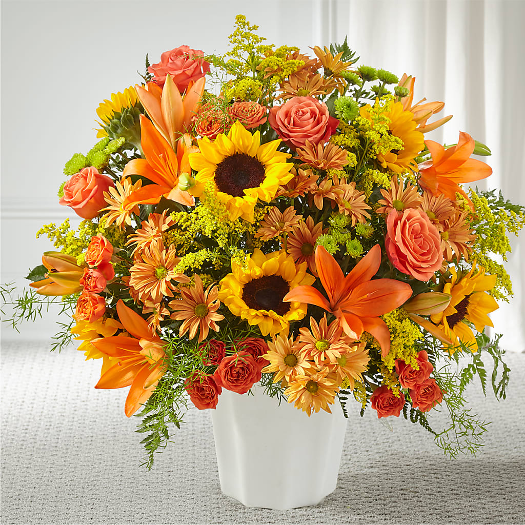 Harvest Thoughts Floor Basket – Facet Flowers, Austin TX