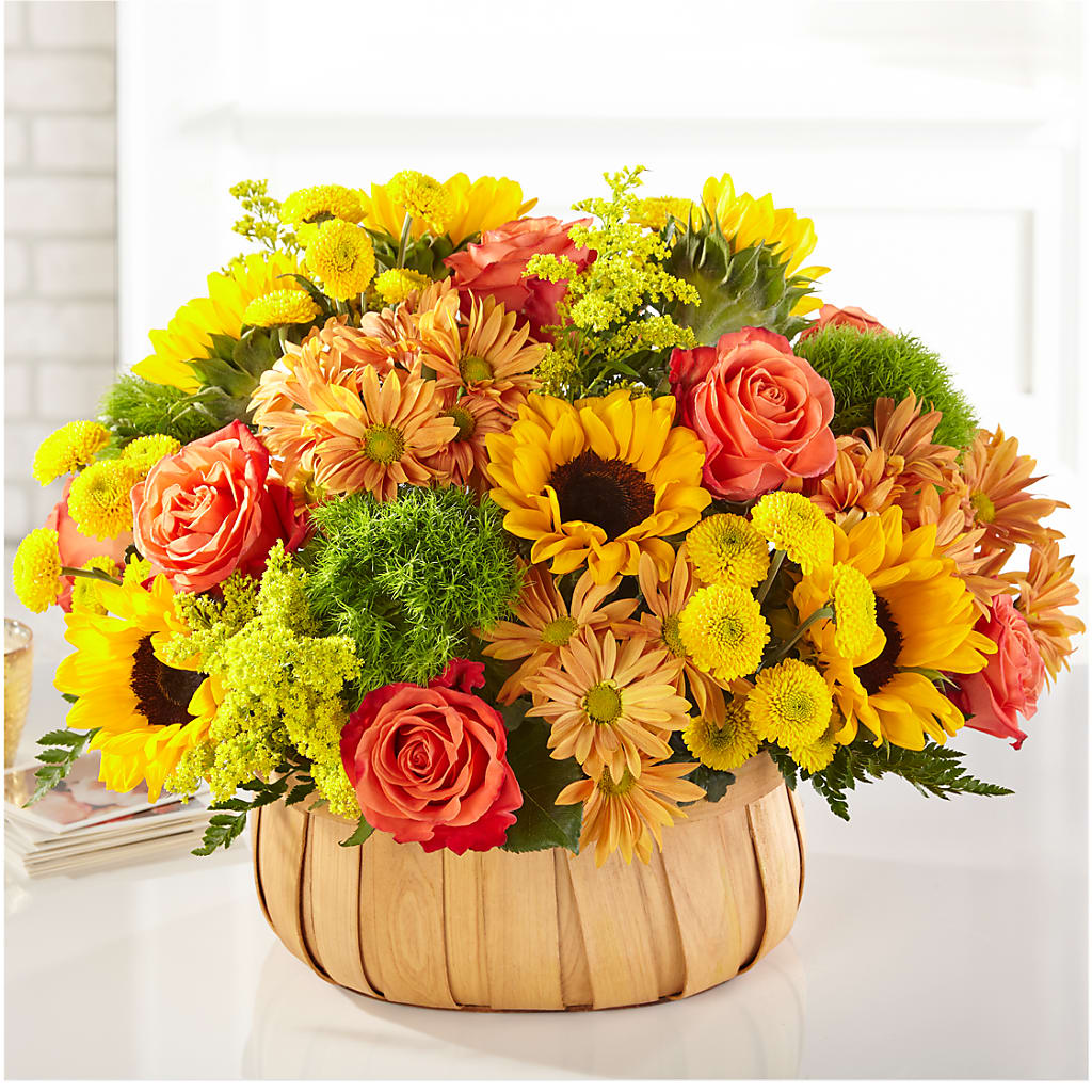 Harvest Sunflower Basket – Facet Flowers, Austin TX