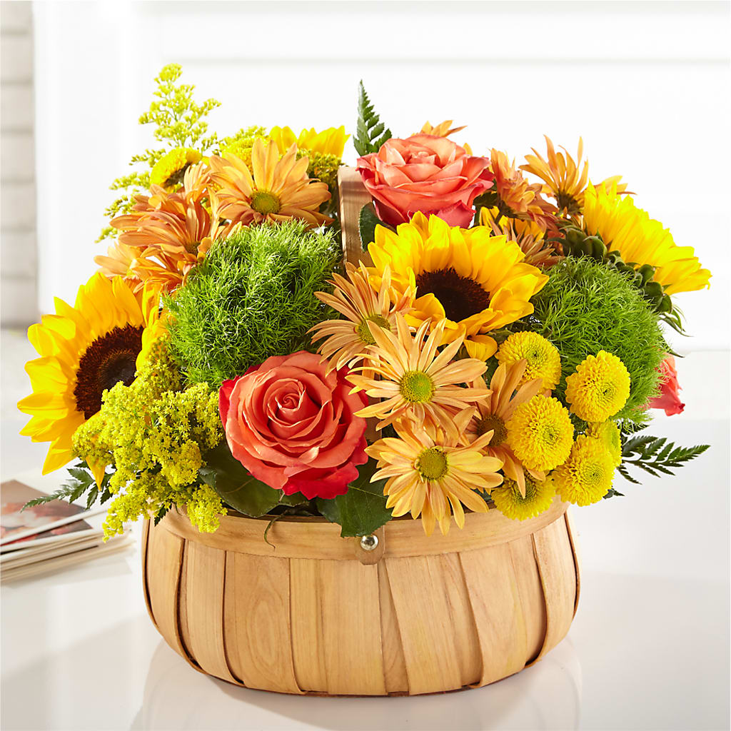 Harvest Sunflower Basket – Facet Flowers, Austin TX