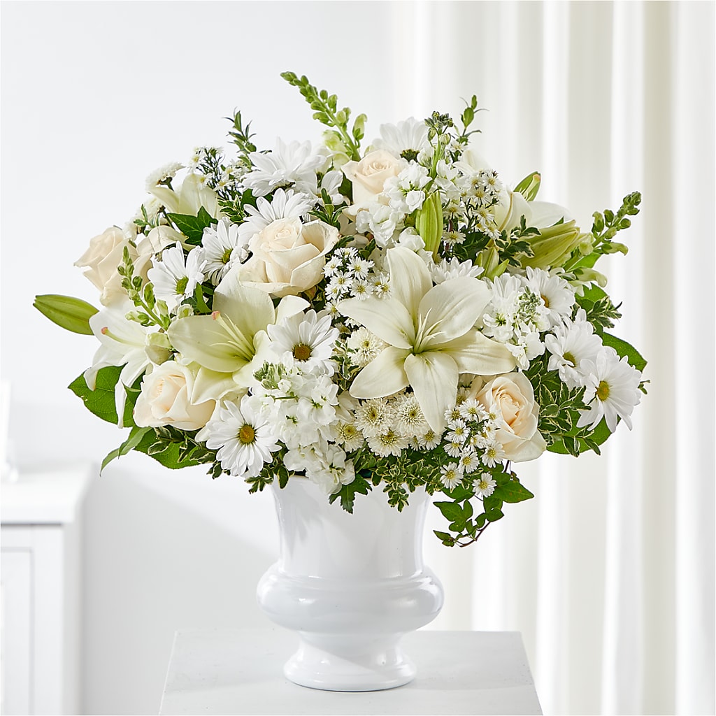 Uplifting Urn Arrangement – Facet Flowers, Austin TX