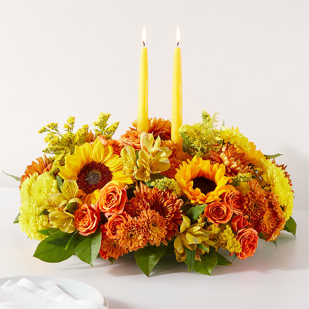 Autumn Harmony Centerpiece – Facet Flowers, Austin TX