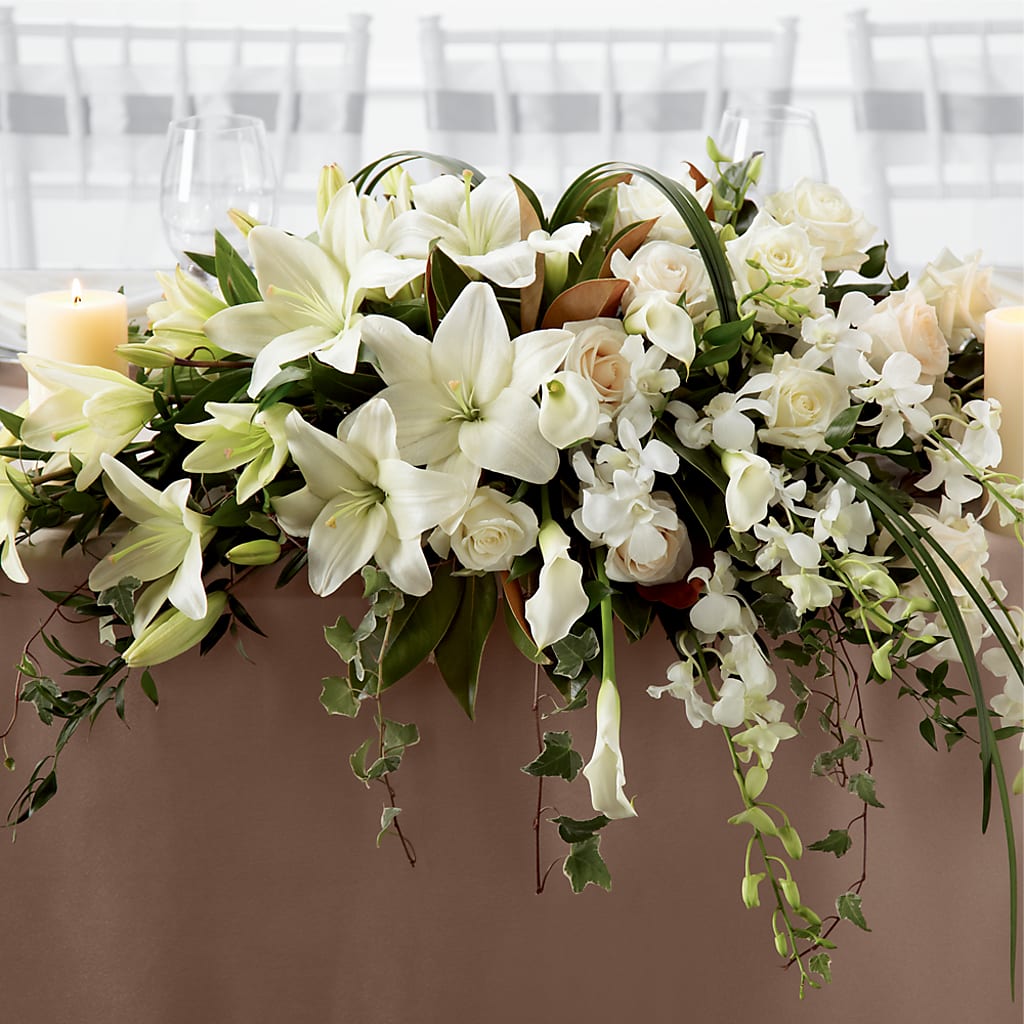 White Linen Arrangement – Facet Flowers, Austin TX