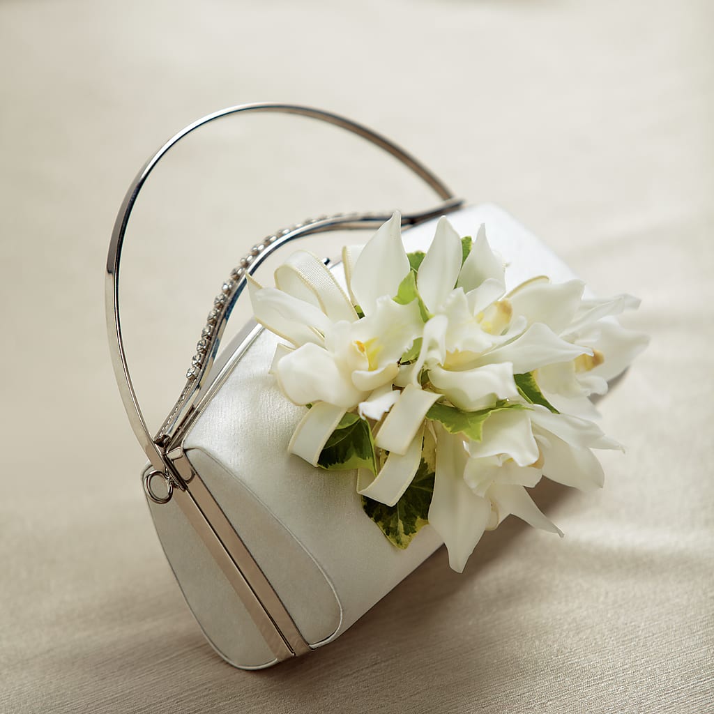 White Purse Decor – Facet Flowers, Austin TX