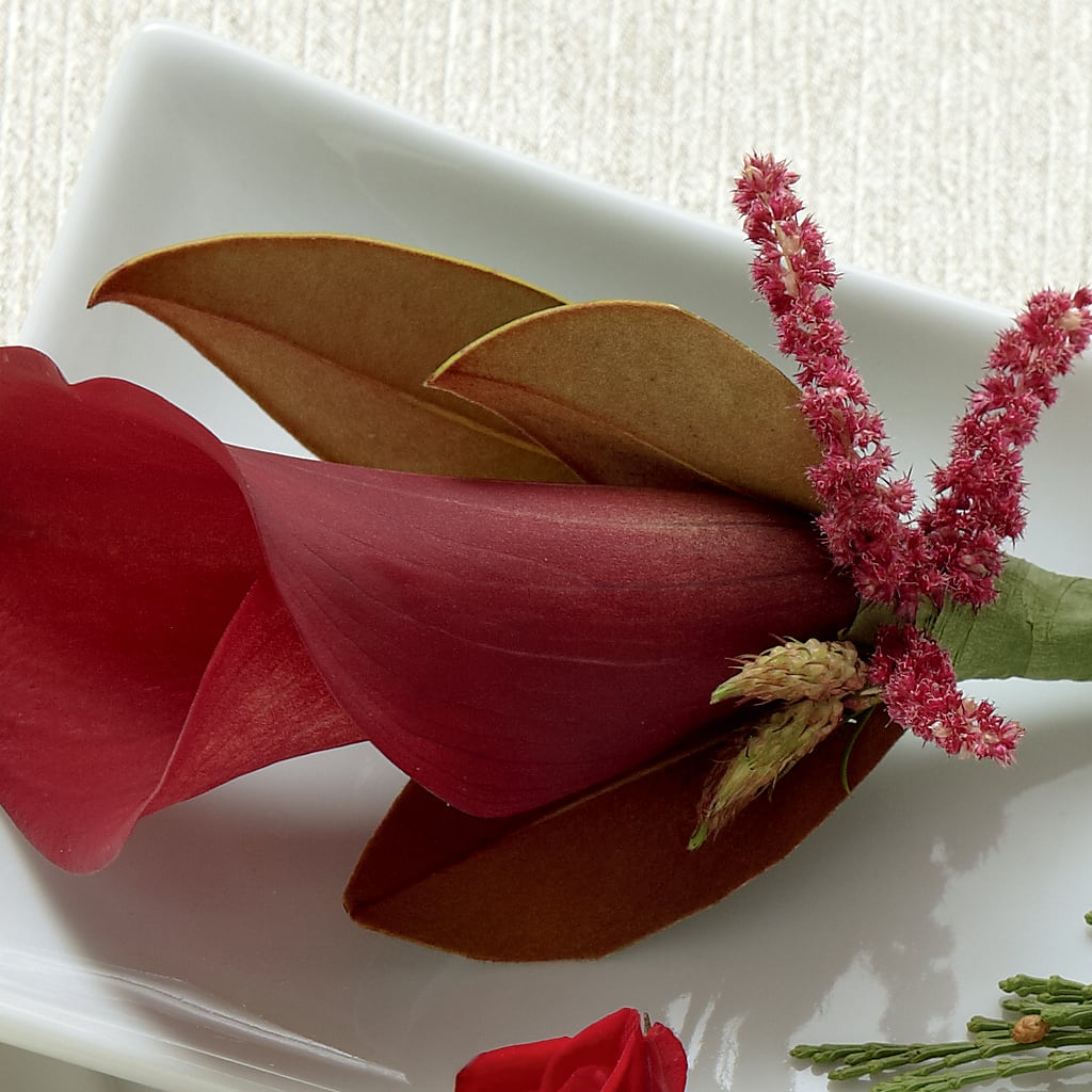 Red Calla Boutonniere – Facet Flowers, Austin TX