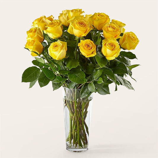 Long Stem Yellow Rose Bouquet –  Facet Flowers, Austin TX