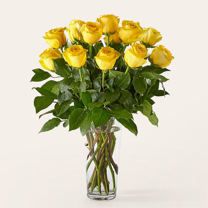 Long Stem Yellow Rose Bouquet –  Facet Flowers, Austin TX