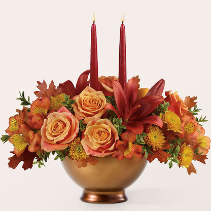 Harvest Table Centerpiece –  Facet Flowers, Austin TX