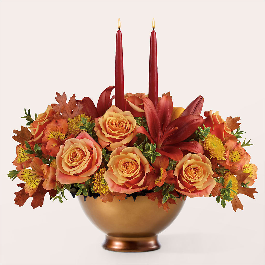 Harvest Table Centerpiece –  Facet Flowers, Austin TX