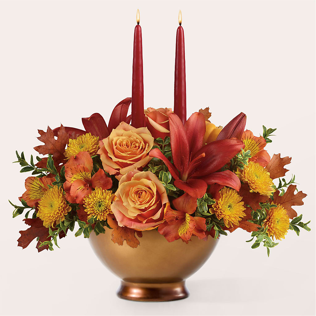 Harvest Table Centerpiece –  Facet Flowers, Austin TX