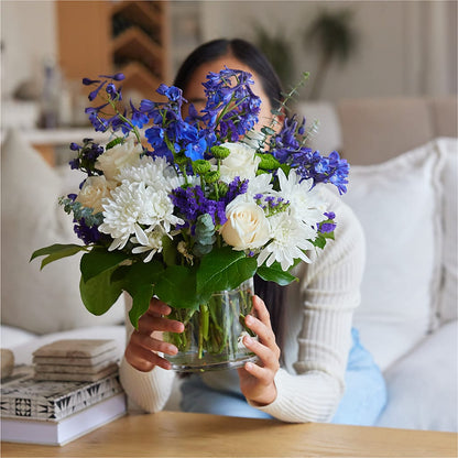 Cerulean Waves Bouquet –  Facet Flowers, Austin TX