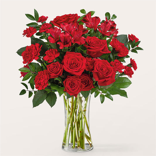 Brilliant Ruby Bouquet –  Facet Flowers, Austin TX