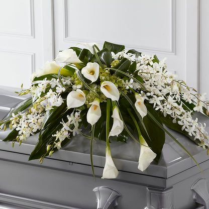 Angel Wings Casket Spray –  Facet Flowers, Austin TX