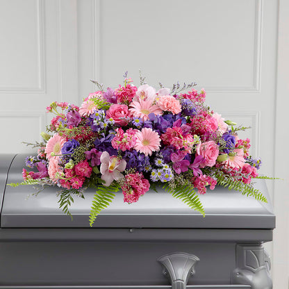 Glorious Garden Casket Spray –  Facet Flowers, Austin TX