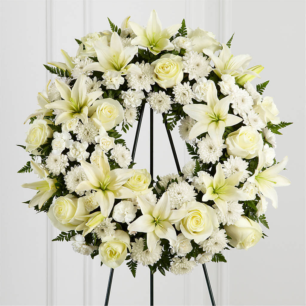 Treasured Tribute Wreath –  Facet Flowers, Austin TX