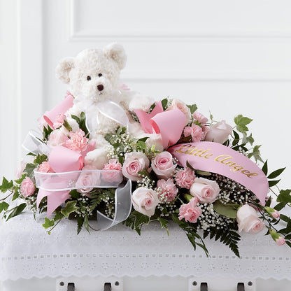 Touch of Sympathy Casket Spray –  Facet Flowers, Austin TX