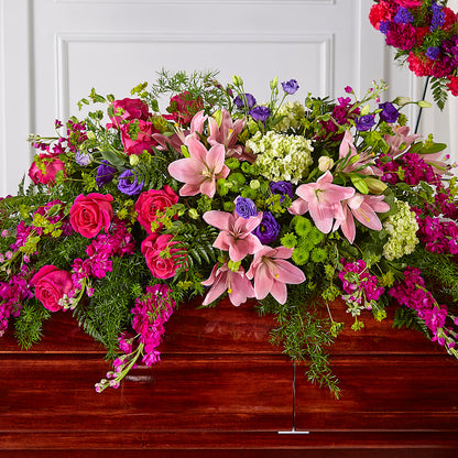 Radiant Tribute Casket Spray –  Facet Flowers, Austin TX
