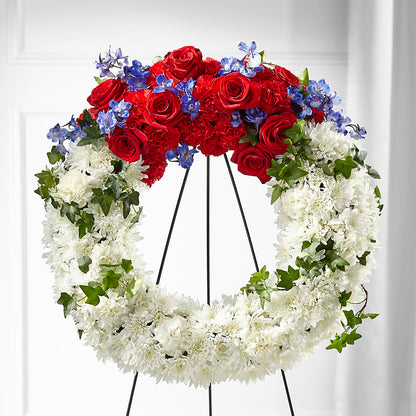 Patriotic Passion Wreath –  Facet Flowers, Austin TX