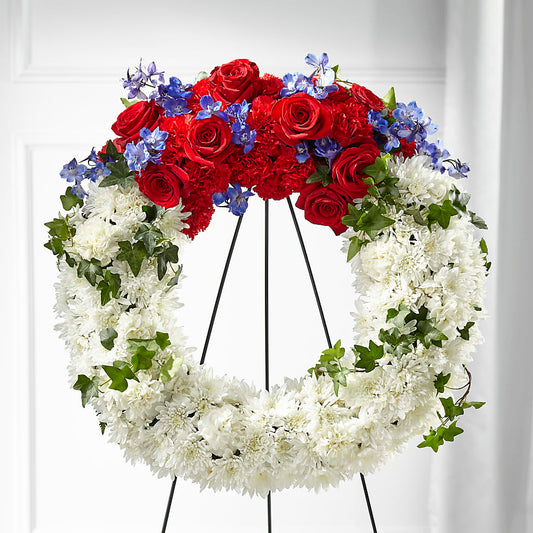 Patriotic Passion Wreath –  Facet Flowers, Austin TX