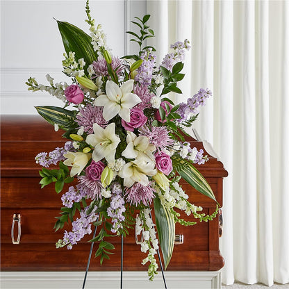 Grateful Hearts Standing Spray –  Facet Flowers, Austin TX