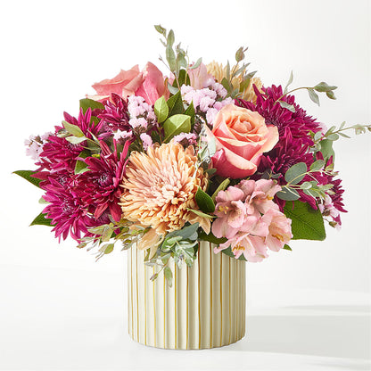 Berry Cobbler Bouquet with Ivory Vase –  Facet Flowers, Austin TX
