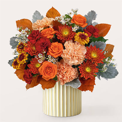 Merlot Bouquet with Ivory Vase –  Facet Flowers, Austin TX