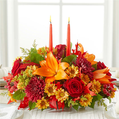 Autumn's Embrace Centerpiece –  Facet Flowers, Austin TX