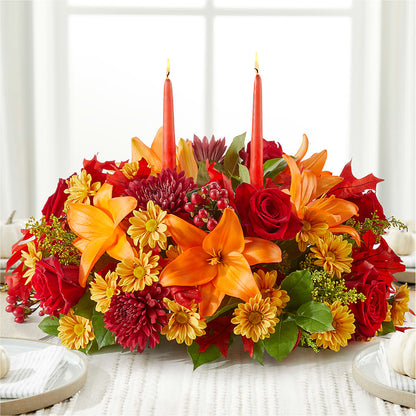 Autumn's Embrace Centerpiece –  Facet Flowers, Austin TX