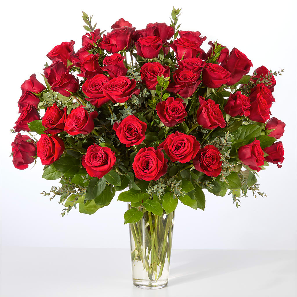 Forever Yours Fifty Stem Red Rose Bouquet –  Facet Flowers, Austin TX