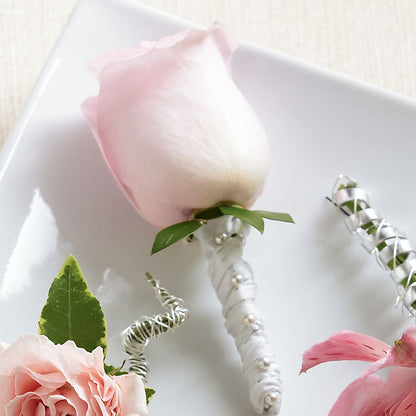 Pink Rose Boutonniere –  Facet Flowers, Austin TX