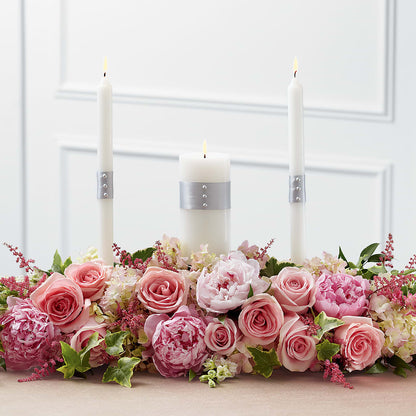 Worldwide Romance Unity Candle Arrangement –  Facet Flowers, Austin TX