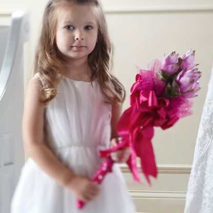 Sparkle Pink Flower Girl Bouquet –  Facet Flowers, Austin TX