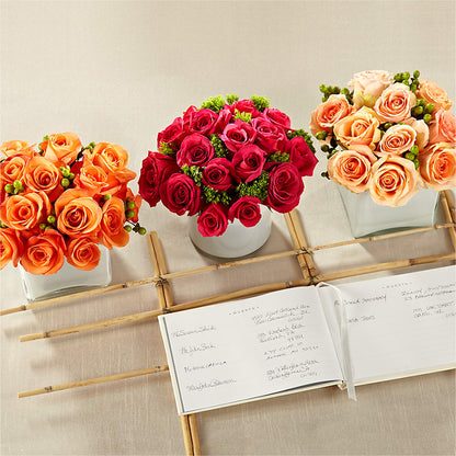 Dawn Rose Centerpiece –  Facet Flowers, Austin TX